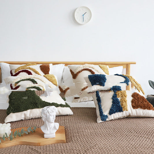 Contrasting Color Art Tufted Pillow Pillow    Home Decor Supply | Online Retail | ShoreShopper.com