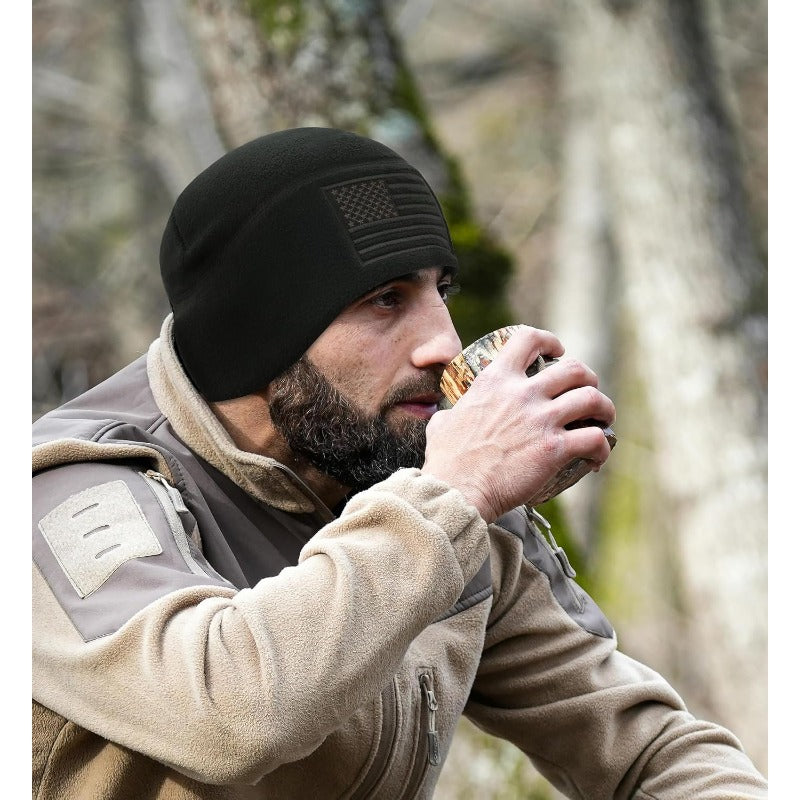 Set of 2 Winter Beanie Hats Featuring a Cap And American Flag Design    Home Decor Supply | Online Retail | ShoreShopper.com