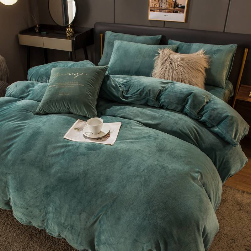 Double Bed Surface Plus Flange Flannel Product Three Thick Bed Sets    Home Decor Supply | Online Retail | ShoreShopper.com
