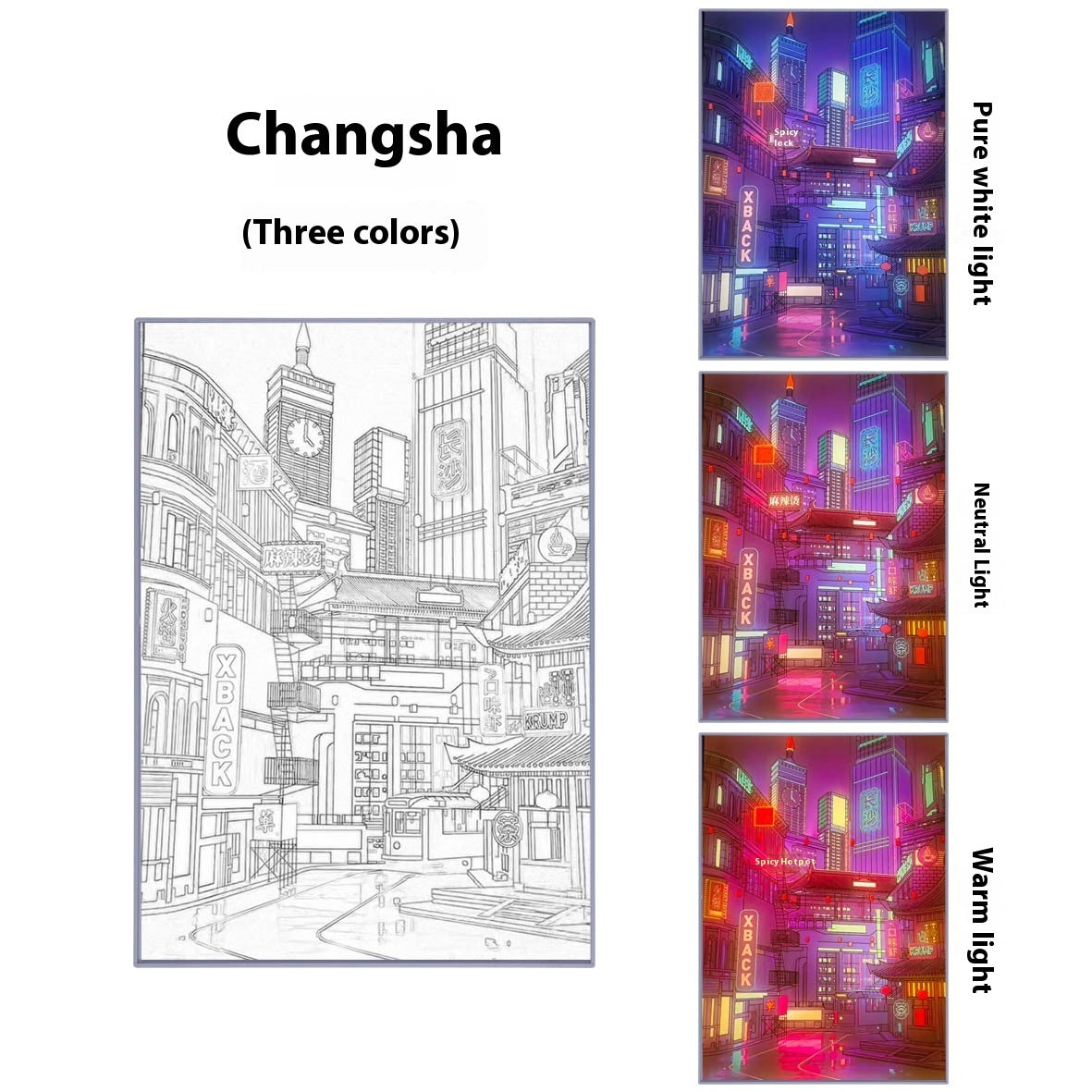 Changsha Night View Light Painting Desktop Two-dimensional Sketch Atmosphere Three-color Led Luminous Paint    Home Decor Supply | Online Retail | ShoreShopper.com