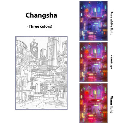 Changsha Night View Light Painting Desktop Two-dimensional Sketch Atmosphere Three-color Led Luminous Paint    Home Decor Supply | Online Retail | ShoreShopper.com