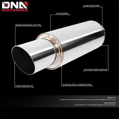 DNA MOTORING Stainless Steel Straight-Through Exhaust Muffler    Home Decor Supply | Online Retail | ShoreShopper.com