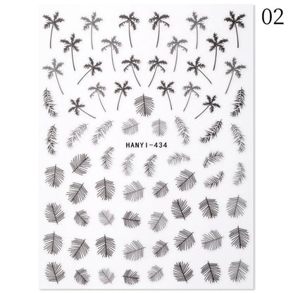 New Hot 3D Coconut Tree Sunflower Nail Sticker Leopard Butterfly Flower Nail Art Sticker    Home Decor Supply | Online Retail | ShoreShopper.com