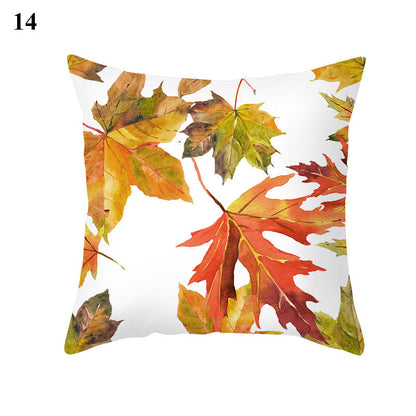 Maple Pumpkin Print Thanksgiving Peach Skin Pillowcase    Home Decor Supply | Online Retail | ShoreShopper.com