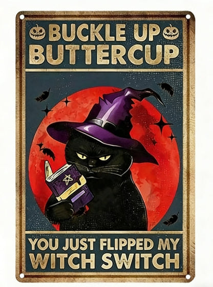 Retro Cat-themed Tin Art Deco Painting    Home Decor Supply | Online Retail | ShoreShopper.com