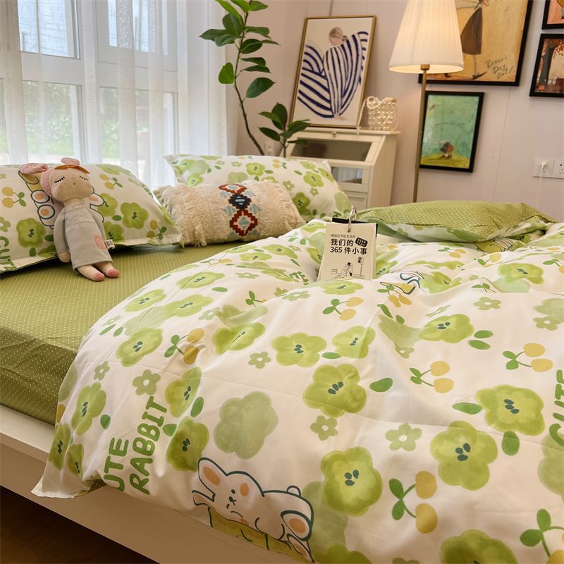 Washed Cotton Bed Sheet Quilt Cover Four-piece Set    Home Decor Supply | Online Retail | ShoreShopper.com