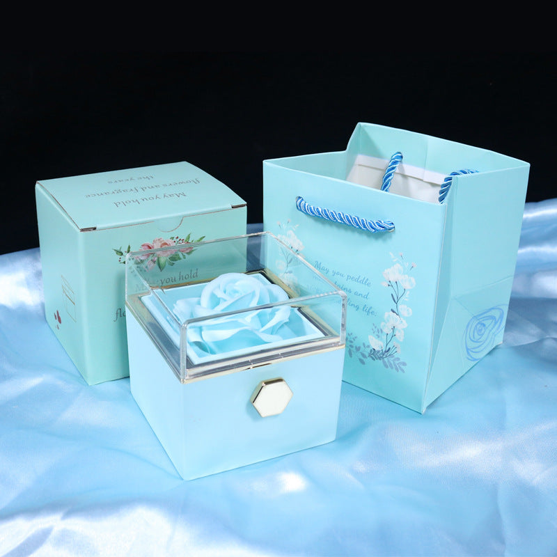 Rotating Soap Flower Rose Gift Box Creative Rotating Rose Jewelry Packaging Box Valentine's Day Gift For Women    Home Decor Supply | Online Retail | ShoreShopper.com