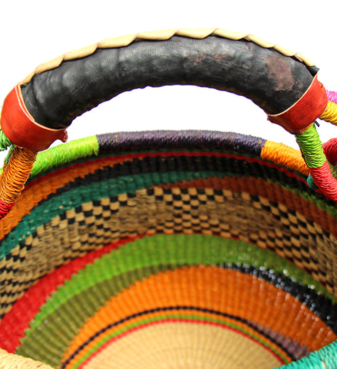 Bolga Pot Design Market Basket, Mixed Colors    Home Decor Supply | Online Retail | ShoreShopper.com