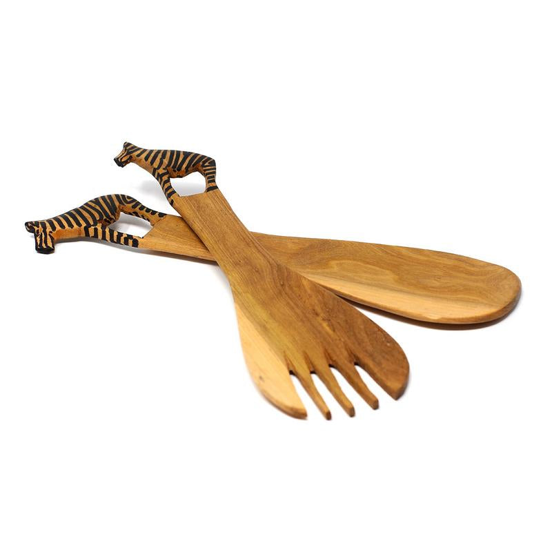 Zebra Salad Serving Set    Home Decor Supply | Online Retail | ShoreShopper.com