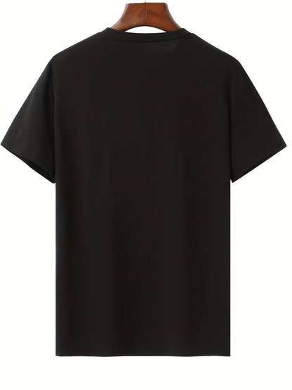Mens Black Cotton T Shirt Rhino Crown Graphic Print Short Sleeve Hip Hop Streetwear For Casual Daily Wear    Home Decor Supply | Online Retail | ShoreShopper.com