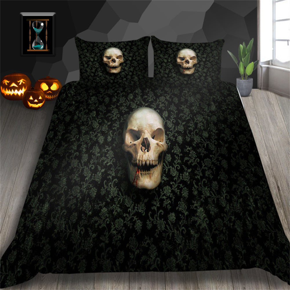3D Printed Skull Printed Three-piece Home Textile Set    Home Decor Supply | Online Retail | ShoreShopper.com