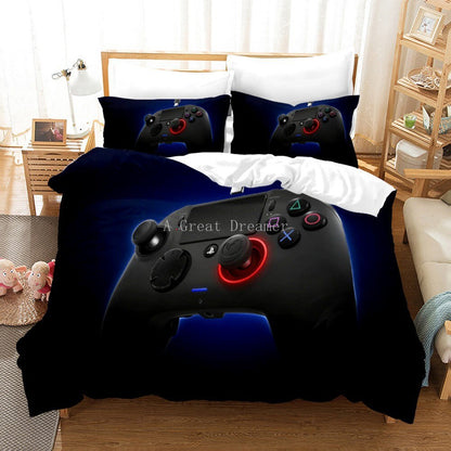 Digital 3D Game Controller Pattern Printed Bedding Three-Piece Set    Home Decor Supply | Online Retail | ShoreShopper.com