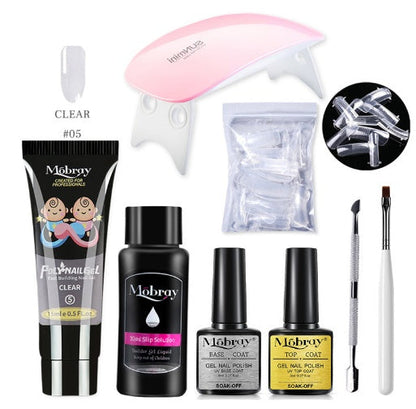 Nail Art Set Tool Extension Gel Nail Art UV Lamp Crystal Extension Gel Set Beginner Complete    Home Decor Supply | Online Retail | ShoreShopper.com