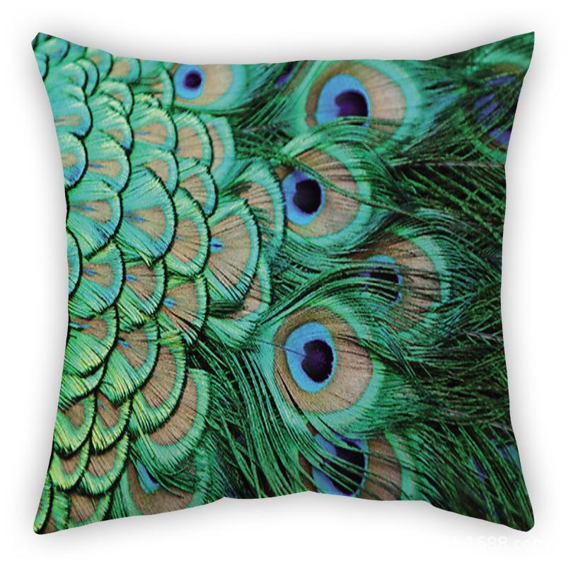 Peacock Printed Sofa Cushion Cover Amazon    Home Decor Supply | Online Retail | ShoreShopper.com