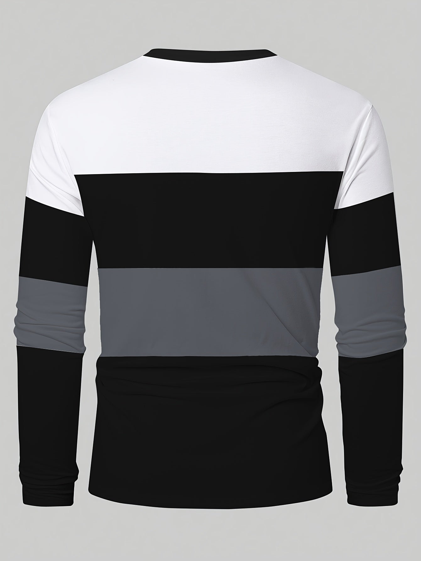 Men's & Teens Long Sleeve T-Shirt with Full-Body Striped Print - Black & White All-Season Casual Crew Neck Shirt, Suitable for Dad Gifts, Christmas Presents, Year-Round Wear - Machine Washable Digital Print Underwear    Home Decor Supply | Online Retail | ShoreShopper.com