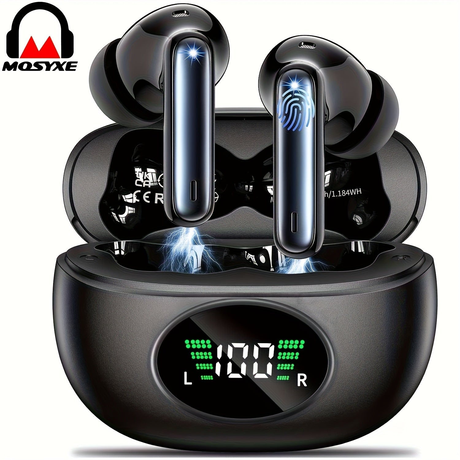 Bluetooth Earphones, Bluetooth Earbuds, In Ear Earphones, Wireless Earphones, with LED Power Display Charging Case, Bluetooth 5.4 Earphones, True Wireless Bluetooth Earphones, Playback Time Of 40 Hours, Wireless Noise Cancell    Home Decor Supply | Online Retail | ShoreShopper.com
