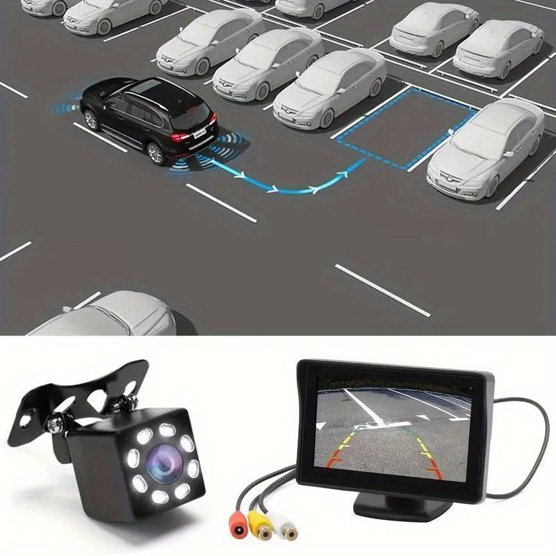 8LED Night Vision Reversing Camera HD 4.3 Inch Monitor Wide Angle Parking System for Multi Vehicle Safety Backup    Home Decor Supply | Online Retail | ShoreShopper.com