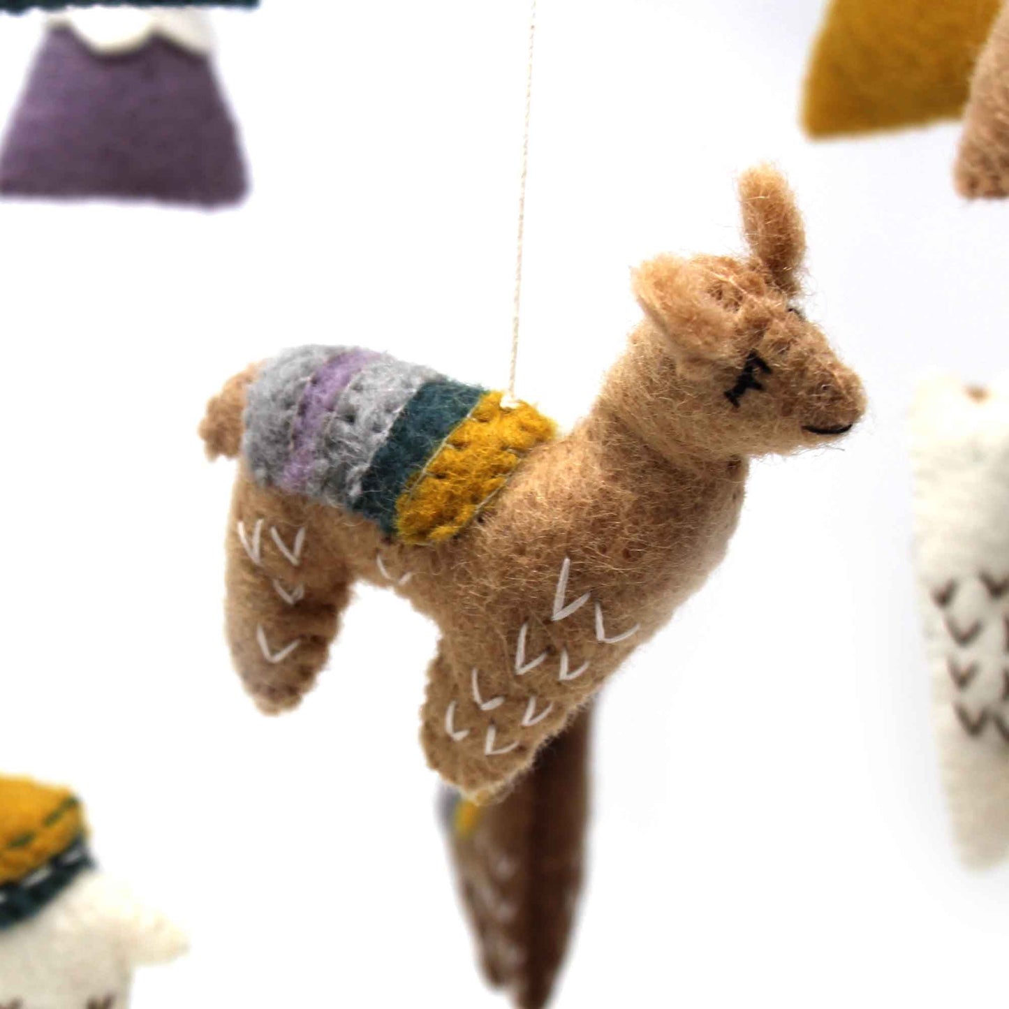 Hand Crafted Felt Little Llamas Mobile    Home Decor Supply | Online Retail | ShoreShopper.com