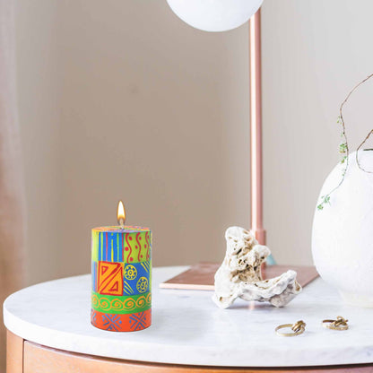 Single Boxed Hand-Painted Pillar Candle - Shahida Design - Nobunto    Home Decor Supply | Online Retail | ShoreShopper.com
