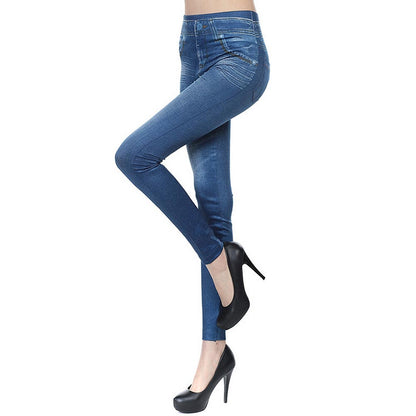 High-Waisted Denim Jeggings - Stretchy Pull-On Slim Fit Leggings - ShoreCo.Shop