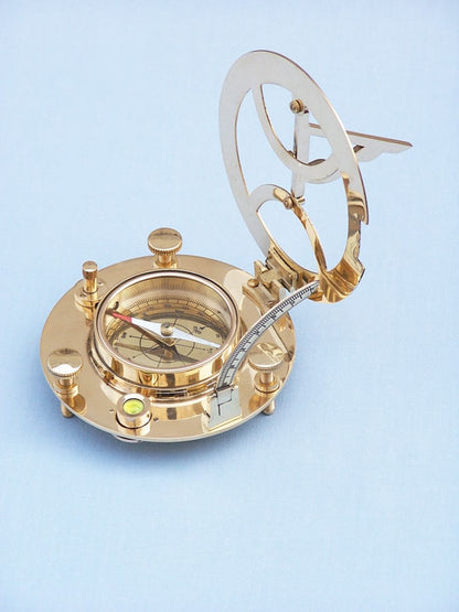 Solid Brass Round Sundial Compass w/ Rosewood Box 6""    Home Decor Supply | Online Retail | ShoreShopper.com