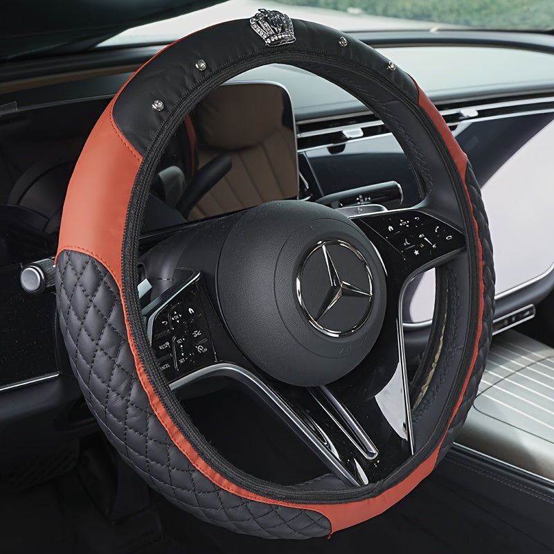 PU Leather Car Steering Wheel Cover Set, Carbon Fiber Pattern, Shoulder Pads, Leather Armrest, 4 pcs, for Comfortable Driving    Home Decor Supply | Online Retail | ShoreShopper.com