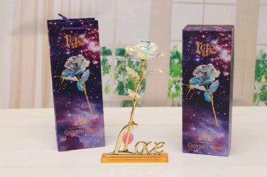 24K Luminous Color Gold Rose Flower Set - ShoreCo.Shop