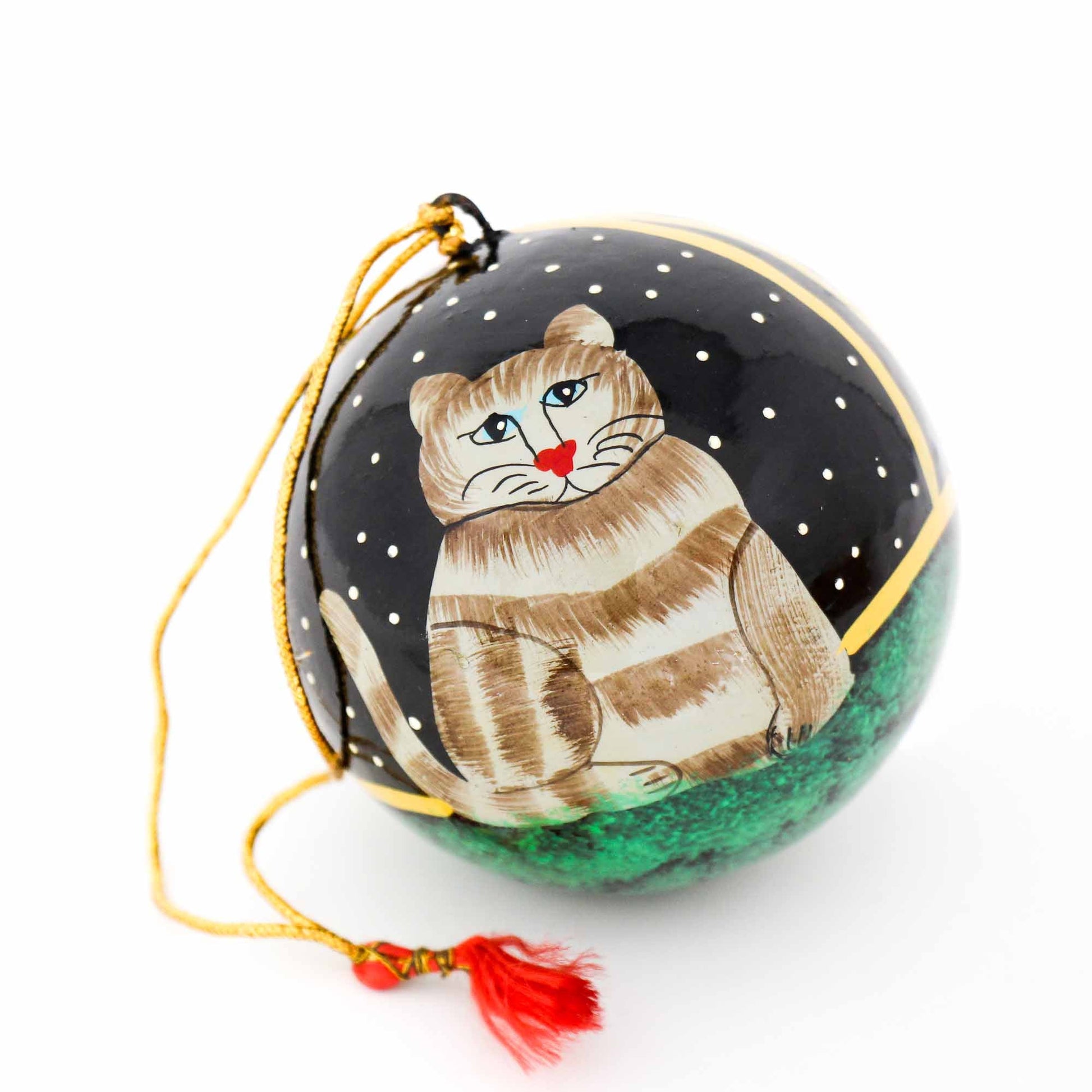 Handpainted Cat Ornaments, Set of 2    Home Decor Supply | Online Retail | ShoreShopper.com