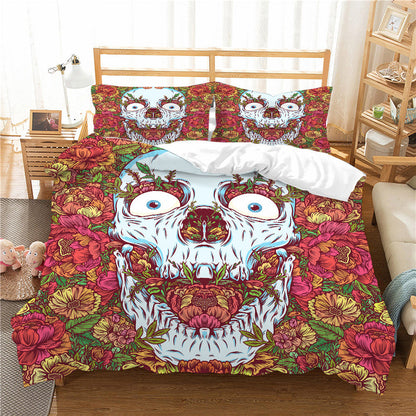 3D Printed Skull Printed Three-piece Home Textile Set    Home Decor Supply | Online Retail | ShoreShopper.com