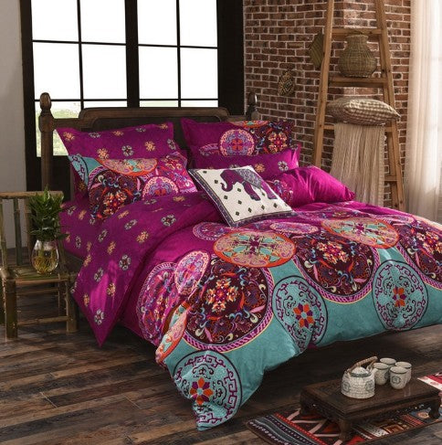 Three-piece Set Of Ethnic Printing On Polyester Bed    Home Decor Supply | Online Retail | ShoreShopper.com