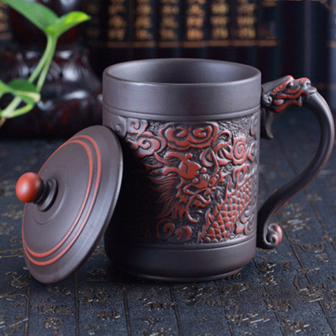 Chinese Embossed Dragon And Phoenix Tea Cup    Home Decor Supply | Online Retail | ShoreShopper.com