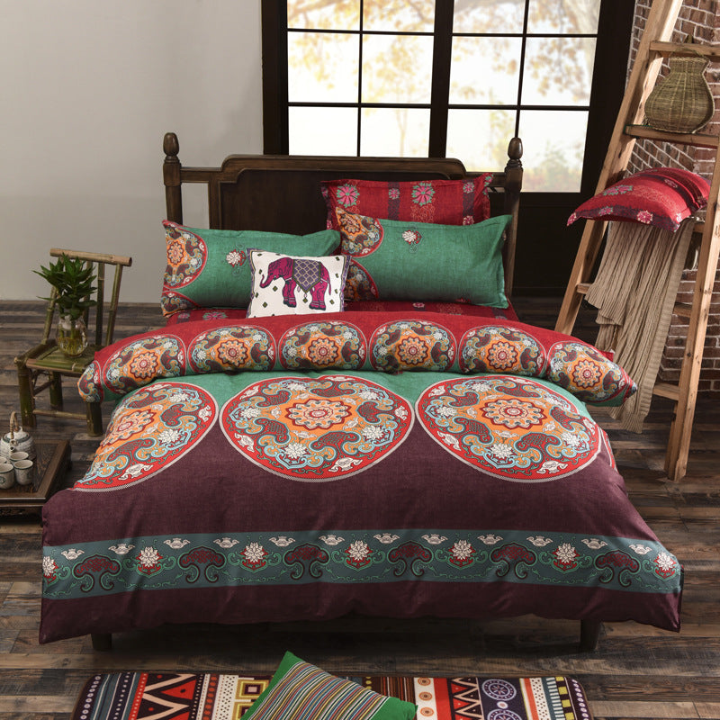 Three-piece Set Of Ethnic Printing On Polyester Bed    Home Decor Supply | Online Retail | ShoreShopper.com