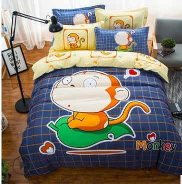 Cotton cartoon active thickening sanding four-piece cotton wedding gift linen quilt cover bedding    Home Decor Supply | Online Retail | ShoreShopper.com