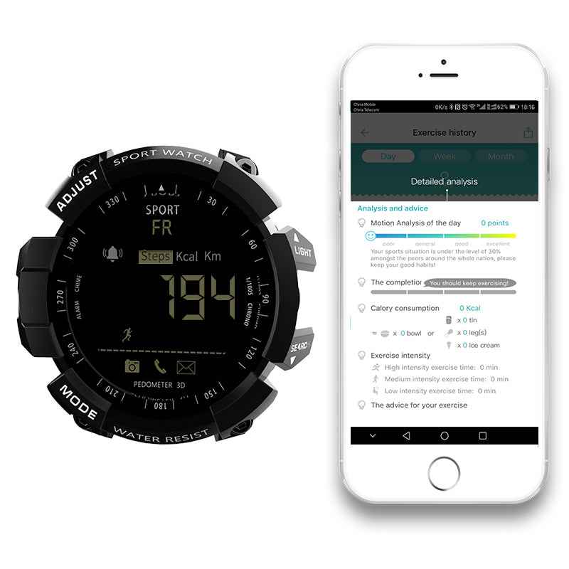 MK16 Tactical Smart Watch - Rugged Military Sport Watch with 12-Month Battery Life