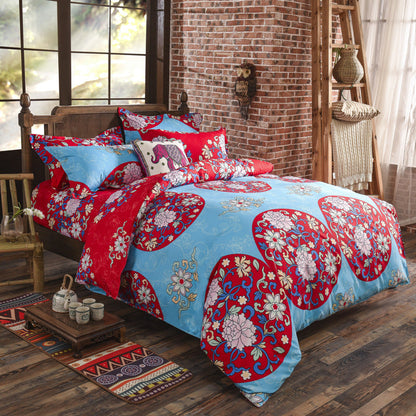 Three-piece Set Of Ethnic Printing On Polyester Bed    Home Decor Supply | Online Retail | ShoreShopper.com