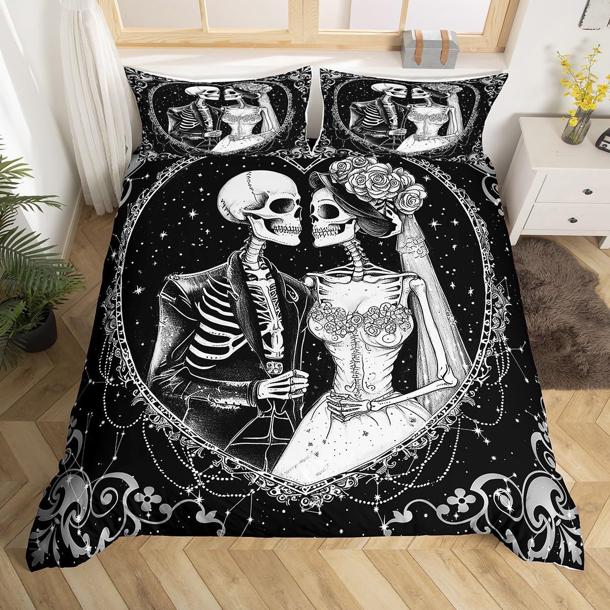 Rose Skull Printed Home Textile Bedding Suit    Home Decor Supply | Online Retail | ShoreShopper.com