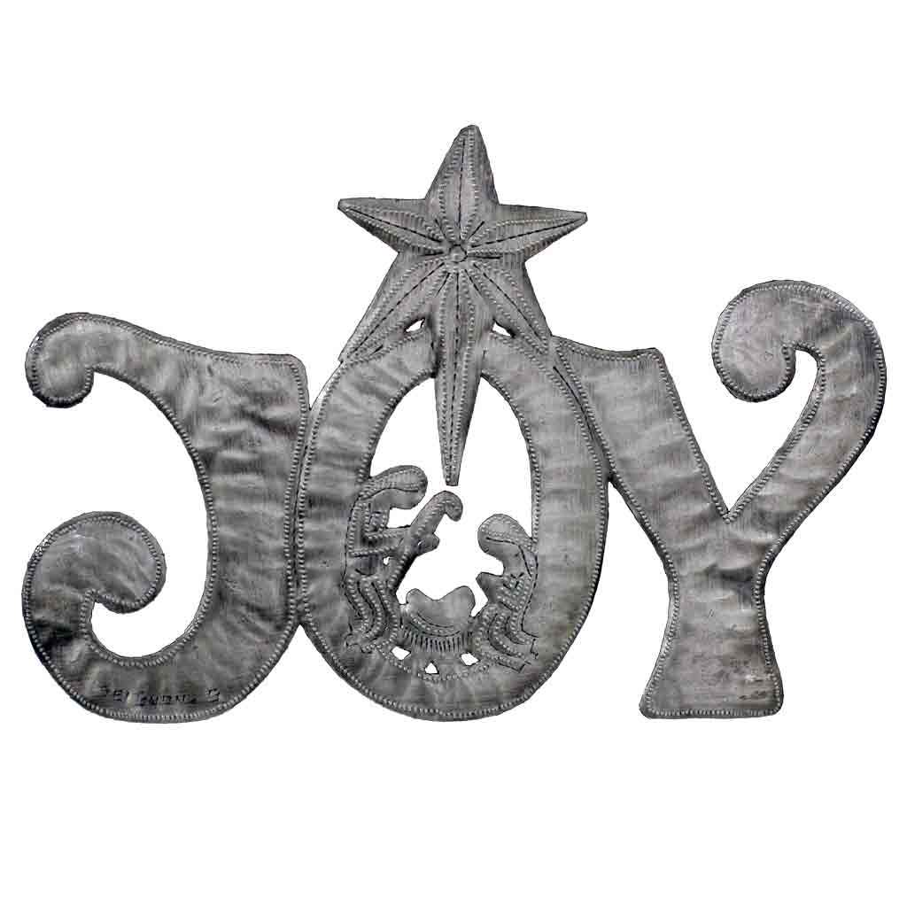 JOY Metal Art with Nativity Scene (11" x 8") - Croix des Bouquets (H)    Home Decor Supply | Online Retail | ShoreShopper.com