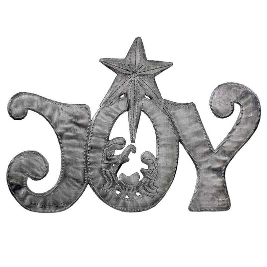 JOY Metal Art with Nativity Scene (11" x 8") - Croix des Bouquets (H)    Home Decor Supply | Online Retail | ShoreShopper.com