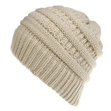 Mixed Color Knitted Wool Hat Ladies Non-labeled Ponytail Hat - ShoreCo.Shop