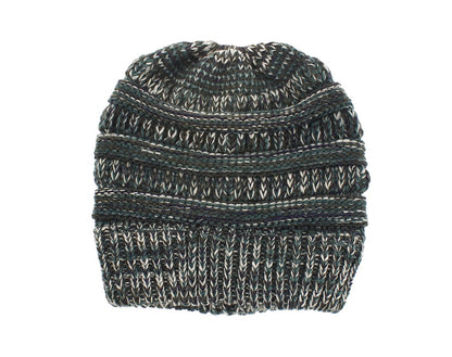 Mixed Color Knitted Wool Hat Ladies Non-labeled Ponytail Hat - ShoreCo.Shop