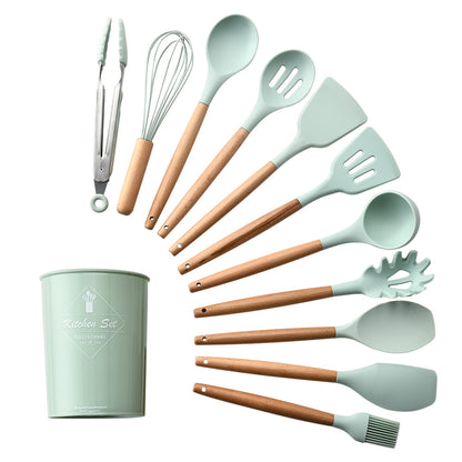 Silicone Kitchenware With Wooden Handle - ShoreCo.Shop