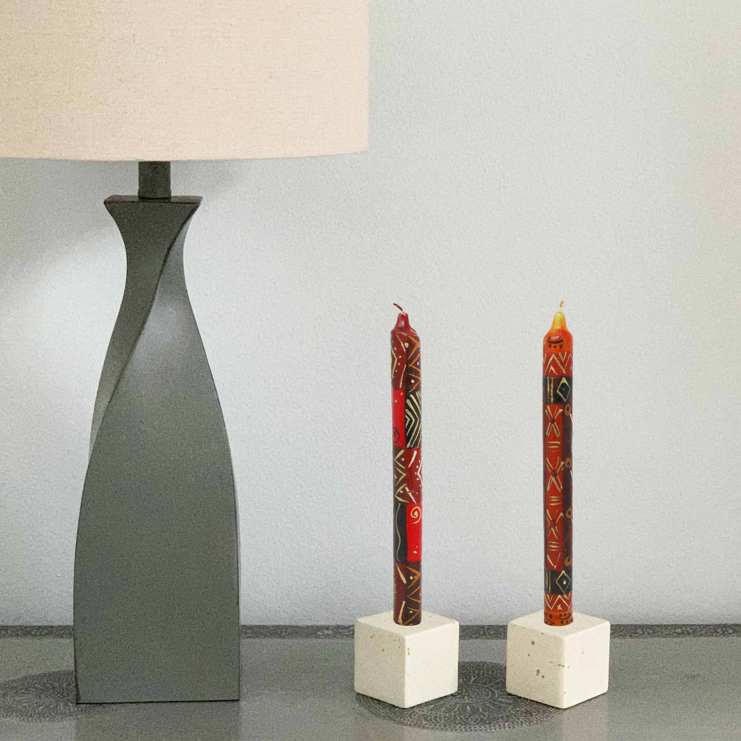 Set of Three Boxed Tall Hand-Painted Candles - Bongazi Design - Nobunto    Home Decor Supply | Online Retail | ShoreShopper.com
