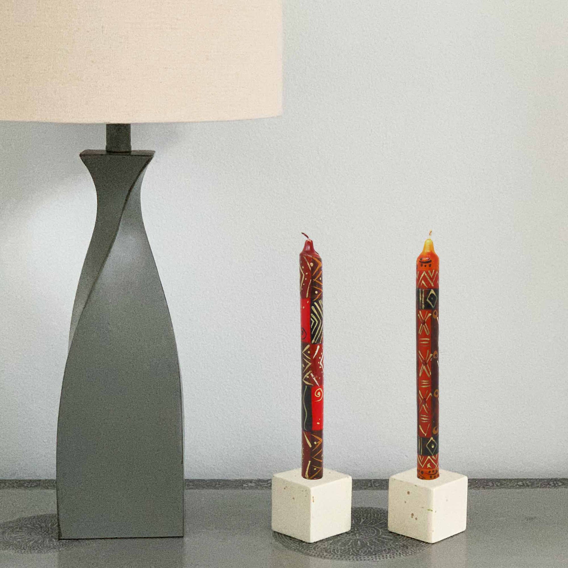Set of Three Boxed Tall Hand-Painted Candles - Bongazi Design - Nobunto    Home Decor Supply | Online Retail | ShoreShopper.com