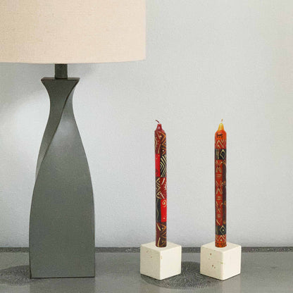 Set of Three Boxed Tall Hand-Painted Candles - Bongazi Design - Nobunto    Home Decor Supply | Online Retail | ShoreShopper.com