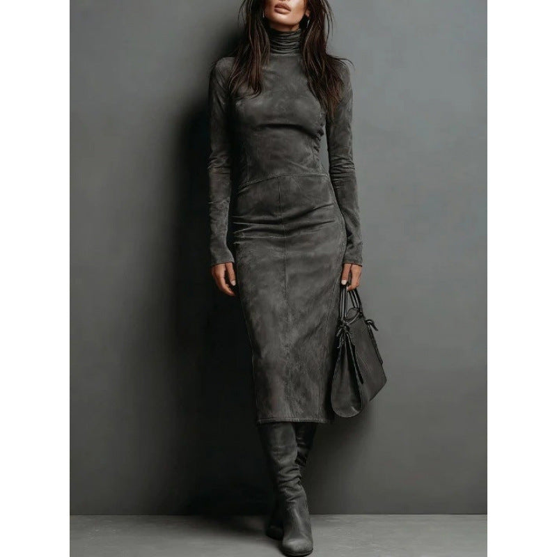 Turtleneck Long-sleeved Dress Fashion Sexy Slim-fitting Bodycon Long Dresses Women's Clothing    Home Decor Supply | Online Retail | ShoreShopper.com
