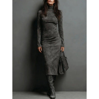Turtleneck Long-sleeved Dress Fashion Sexy Slim-fitting Bodycon Long Dresses Women's Clothing    Home Decor Supply | Online Retail | ShoreShopper.com
