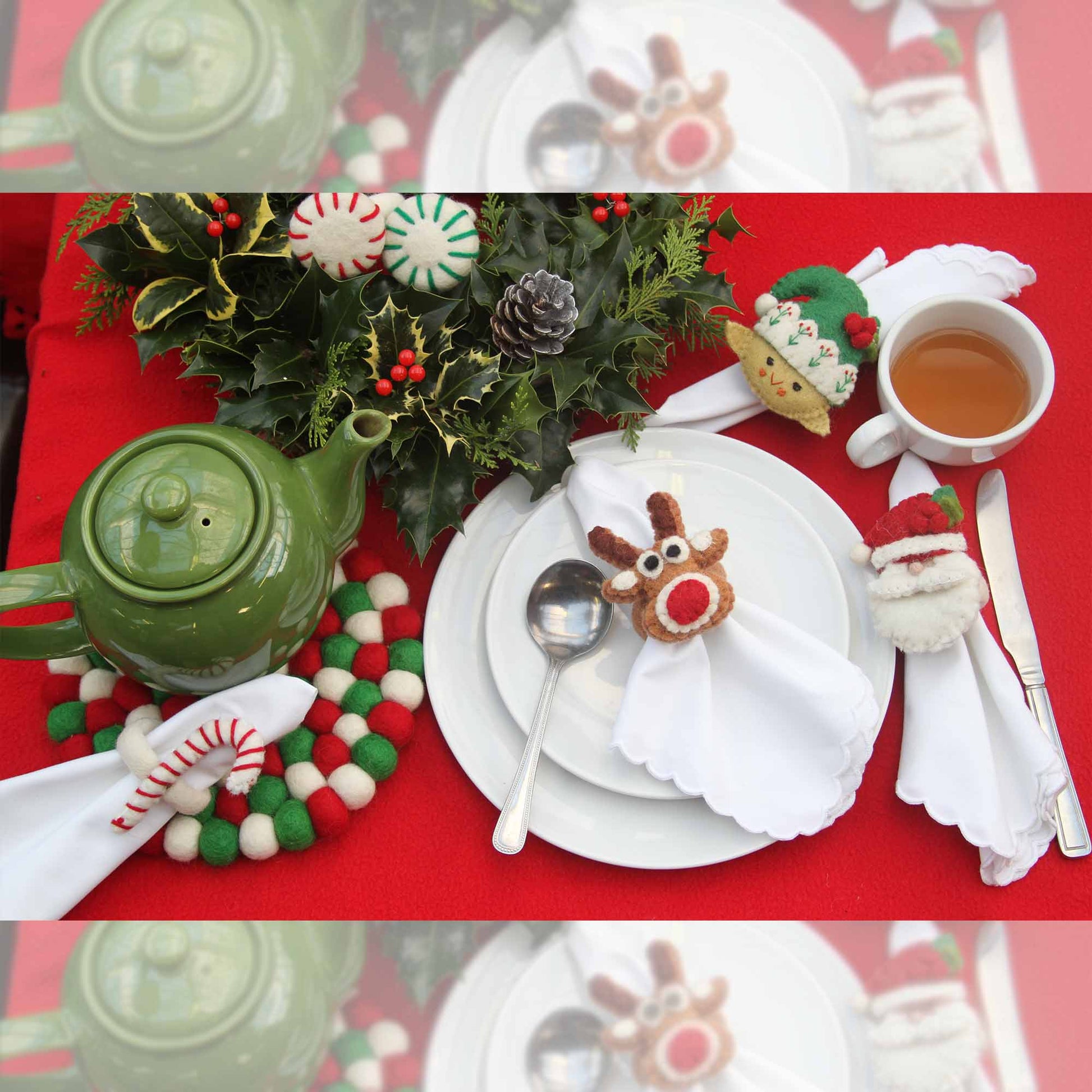 Hand Felted Christmas Napkin Rings, Set of Four - Global Groove (T)    Home Decor Supply | Online Retail | ShoreShopper.com