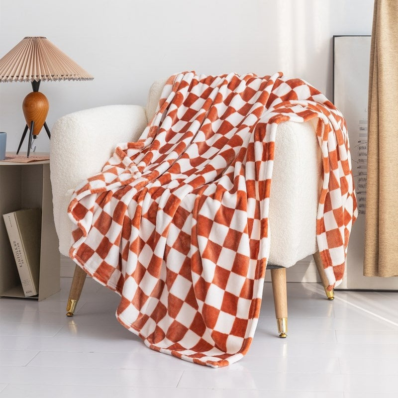 Checkered Flannel Blanket Printed Coral Fleece Thickening Bed Sheet Nap    Home Decor Supply | Online Retail | ShoreShopper.com
