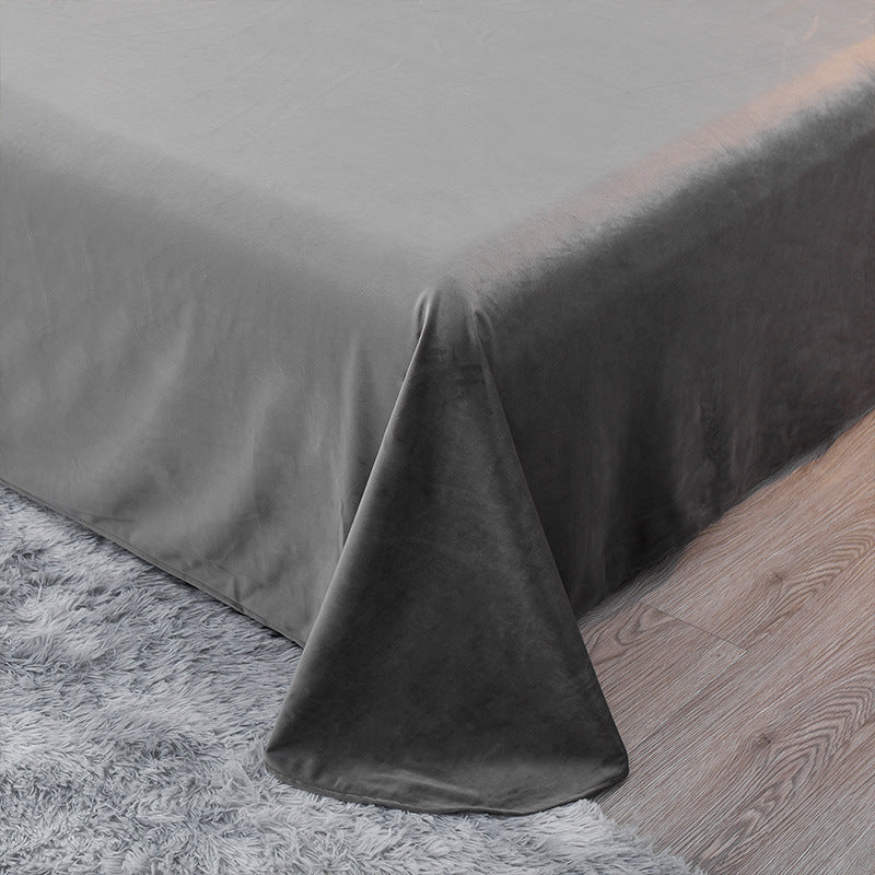 Four-Piece Milk Velvet Set On Light Luxury Bed    Home Decor Supply | Online Retail | ShoreShopper.com
