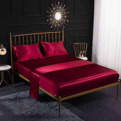 Ice Silk Bed Sheet Silk Satin Satin Pillowcase Silk Four Piece Bed Sheet    Home Decor Supply | Online Retail | ShoreShopper.com